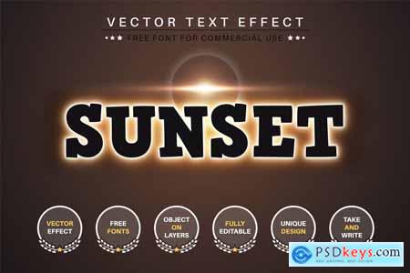 Sunset - Editable Text Effect, Font Style 8PYMQGT