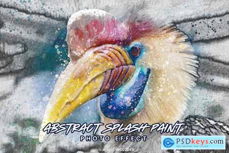 Abstract paint splash photo effect for photoshop VWH7C3K