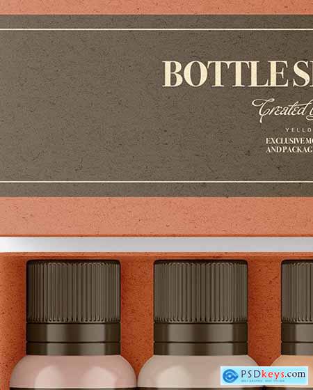 Set of Bottles in Kraft Box Mockup 95479