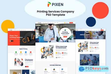 Pixen - Printing Services Company PSD Template DWTANBF