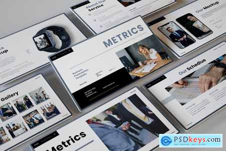 Metrics - Business Powerpoint, Keynote and Google Slides Template