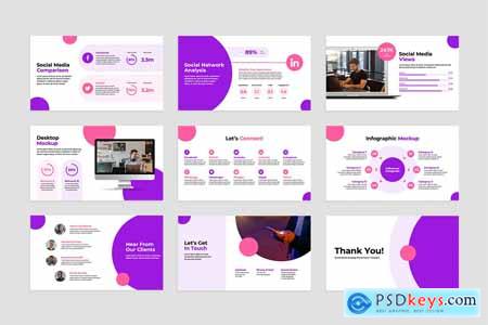 Social Media Strategy Powerpoint, Keynote and Google Slides Template