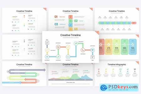 Project Timeline Line Color PowerPoint Template LESADNF