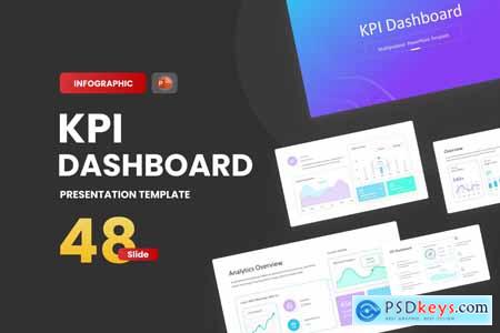 KPI Dashboard Gradient PowerPoint Template S5B3GX2