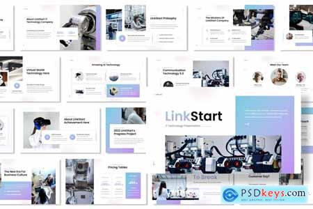 LinkStart - IT Technology Company Powerpoint, Keynote and Google Slides
