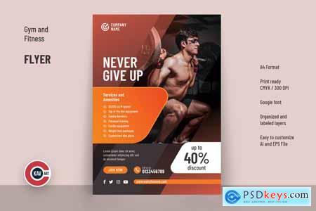Flyer or Poster Template for Gym and Fitness 8C8FDHY