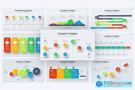 Project Timeline Neumorph PowerPoint Template VYB2GUP