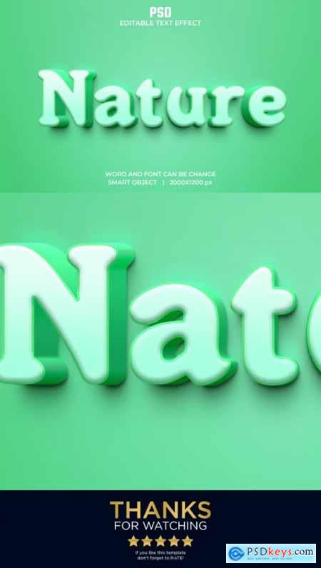 Nature 3d Editable Text Effect Style PSD with Background 36352021