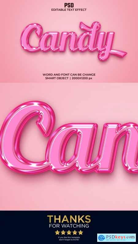 Candy 3D Editable Text Effect Style PSD with Background 36319128