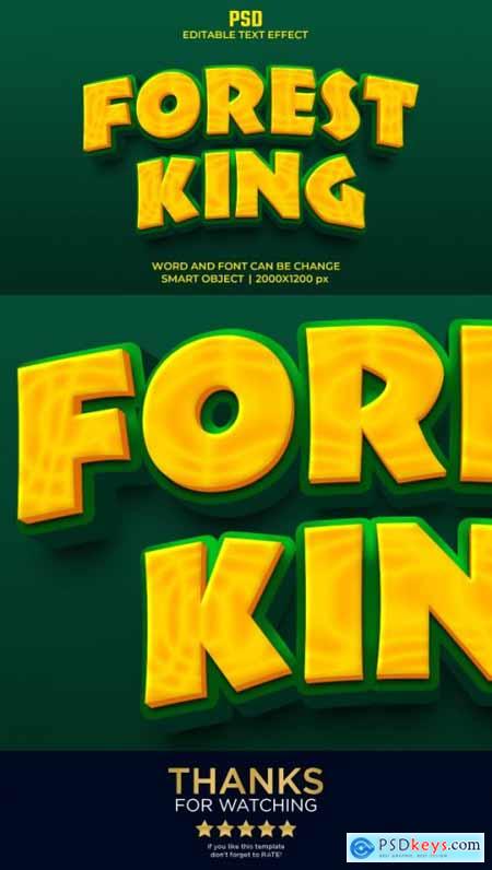 Forest King 3d Editable Text Effect Premium PSD with Background 35956678