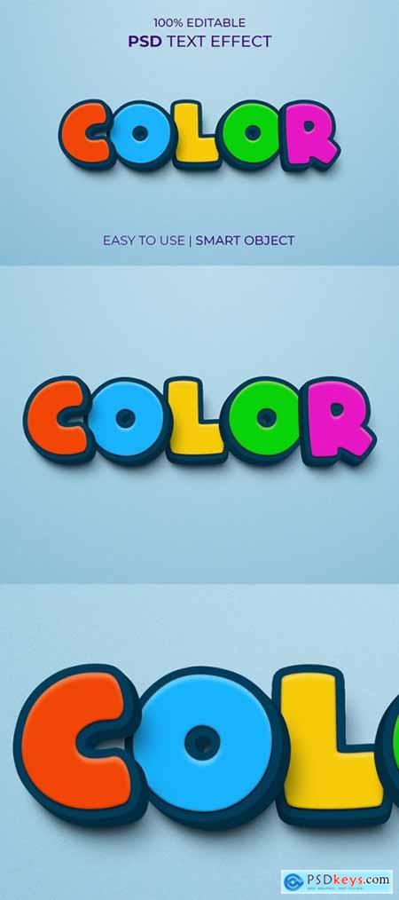Color 3D Text Effect Style Template 36410323