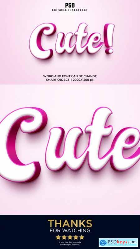 Cute 3d Editable Text Effect and Layer Style Premium PSD with Background 35760015