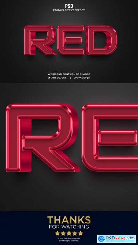 Red 3d Editable Text Effect PSD with Background 36351309