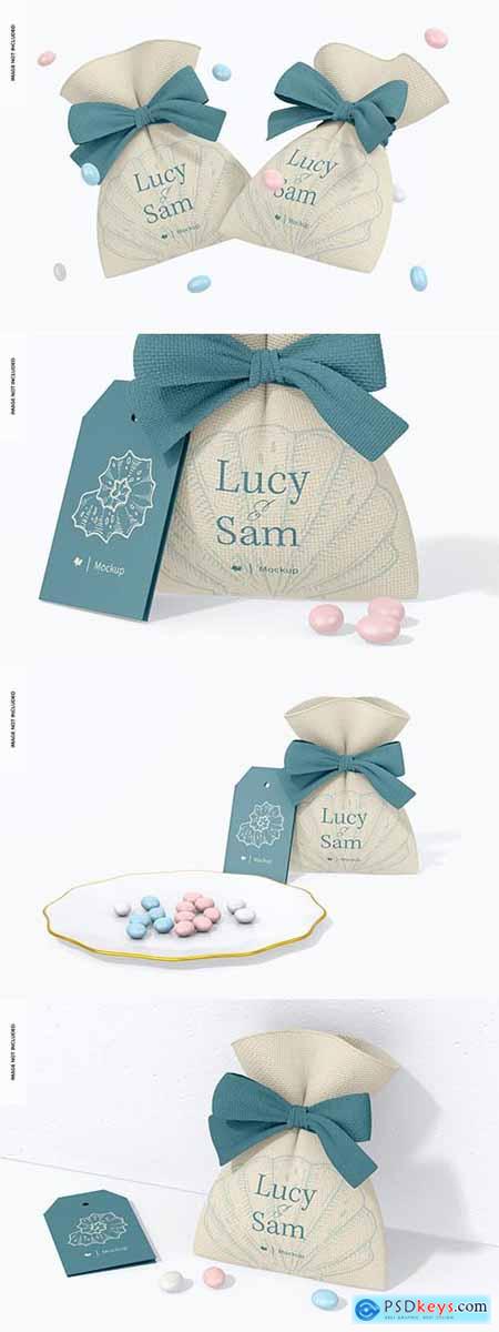 Candy pouch bag mockup