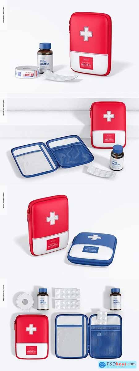 Portable first aid kit mockup