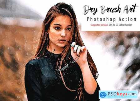 Dry Brush Art Photoshop Action 7032895