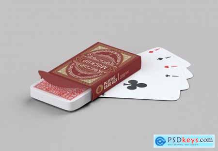 Box with Poker Cards Mockup