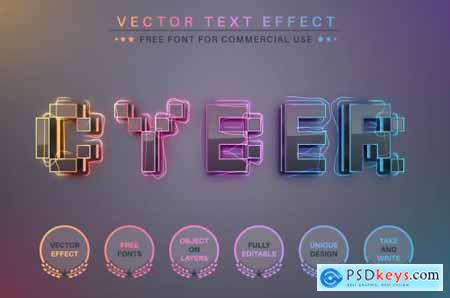 Cyber Pixel - Editable Text Effect, Font Style