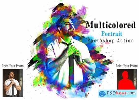 Multicolored Portrait Photoshop Action 7041043