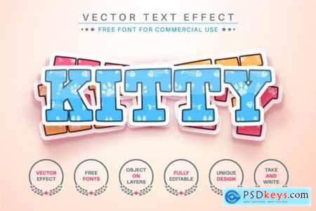 Cat Sticker - Editable Text Effect, Font Style