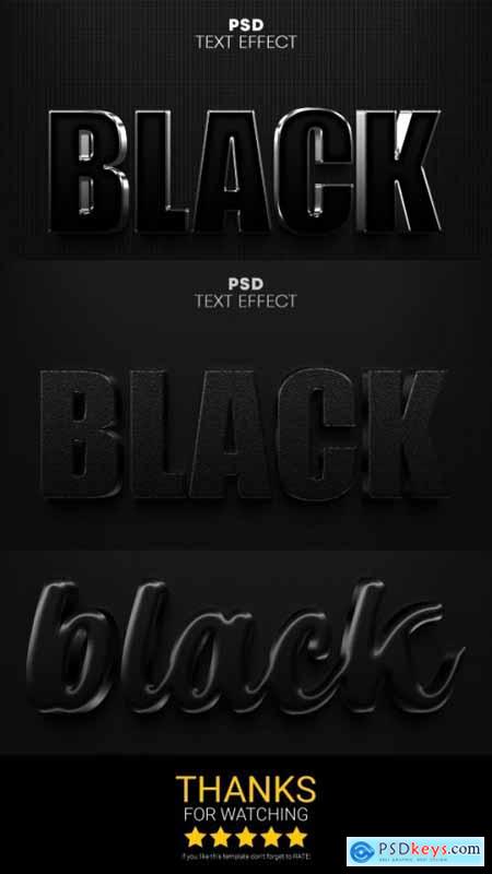 3 Black PSD smart object editable text effect design 35993007