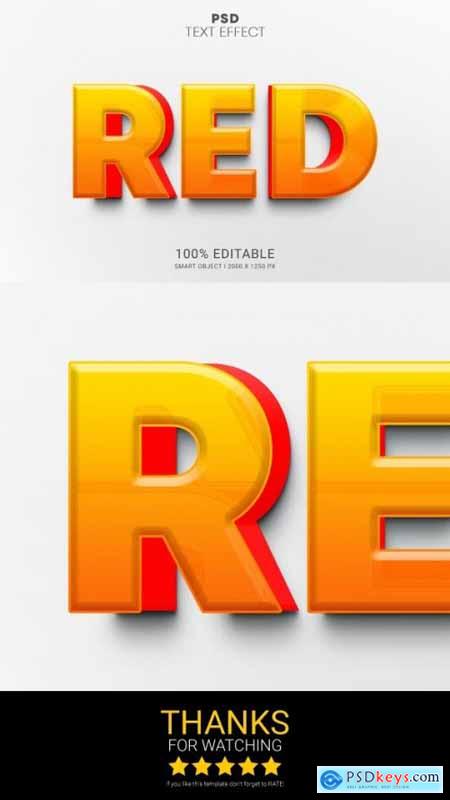Red PSD smart object editable text effect design 35993016
