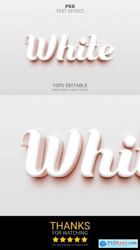 White PSD smart object editable text effect design 35993011