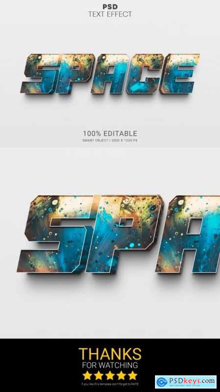 Space PSD smart object editable text effect design 36168138