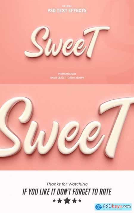 Sweet 3d Text Style Photoshop Effect 36317053