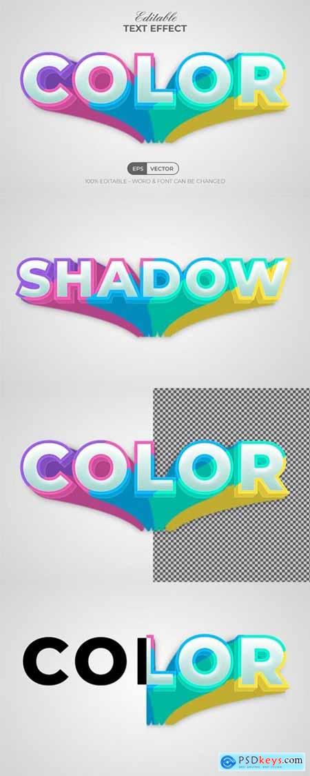 Long shadow colorful text effect 35635359