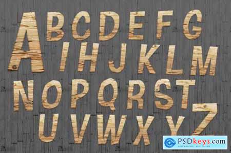 Wooden PNG Font