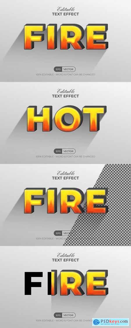 Fire Text Effect With Long Shadow Style 35866227