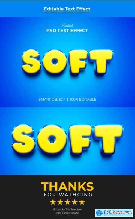 Soft editable 3d text effect mockup 35971090
