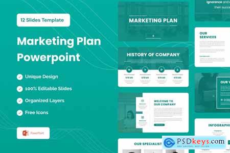 Marketing Plan Presentation Powerpoint, Keynote and Google Slides Template