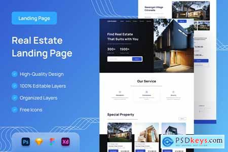 Real Estate Landing Page - UI Design RGAX8Y3