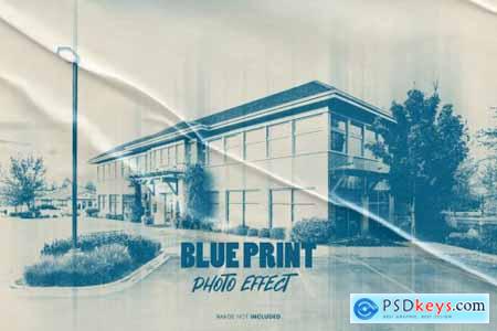 Blue print photo effect for photoshop