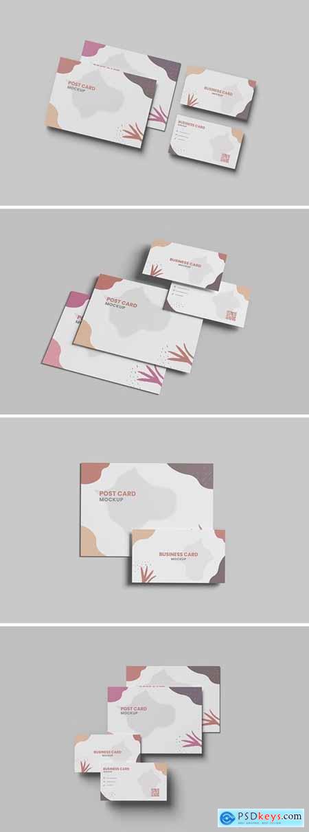 Clean Business Card and Post Card Mockup