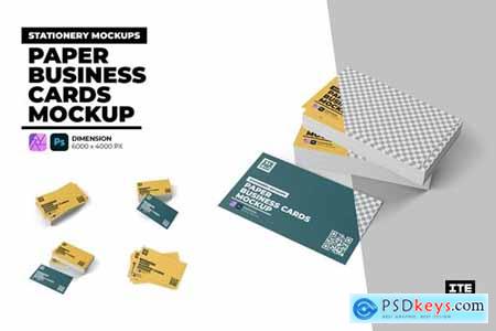 Paper Business Cards Mockup