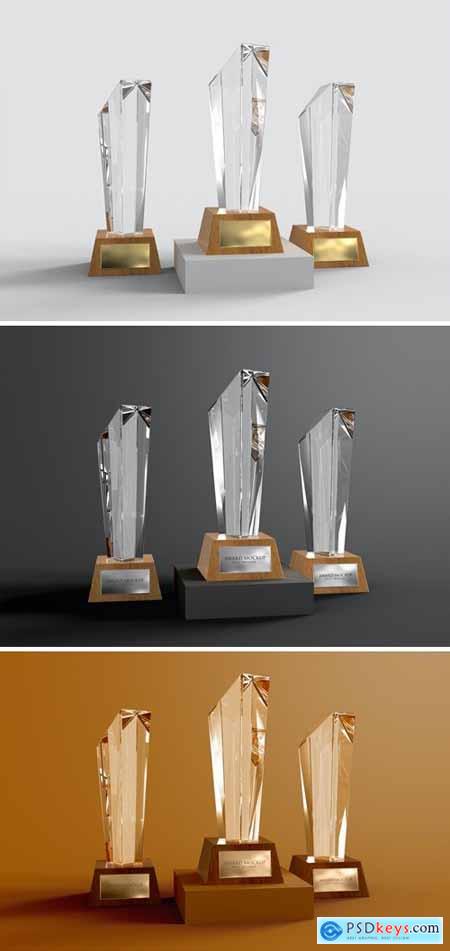Glass Trophies Prizes Mockup