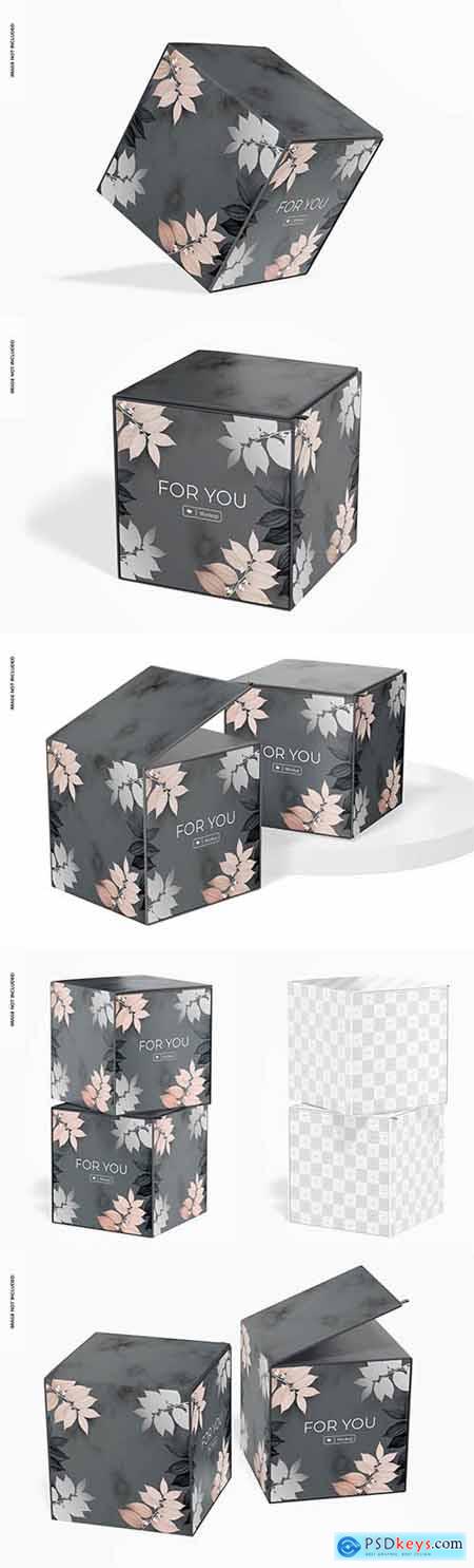 Square magnetic boxes mockup