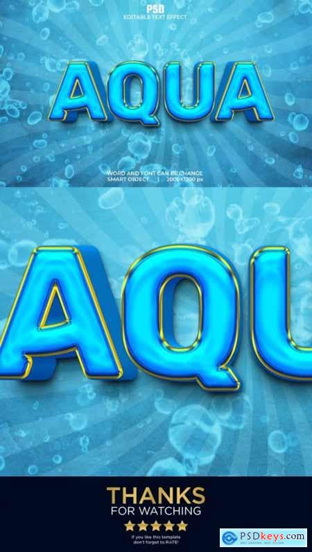 Aqua 3d Editable Text Effect style 36618476