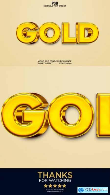 Gold 3d Editable Text Effect style Premium PSD with Background 36617627