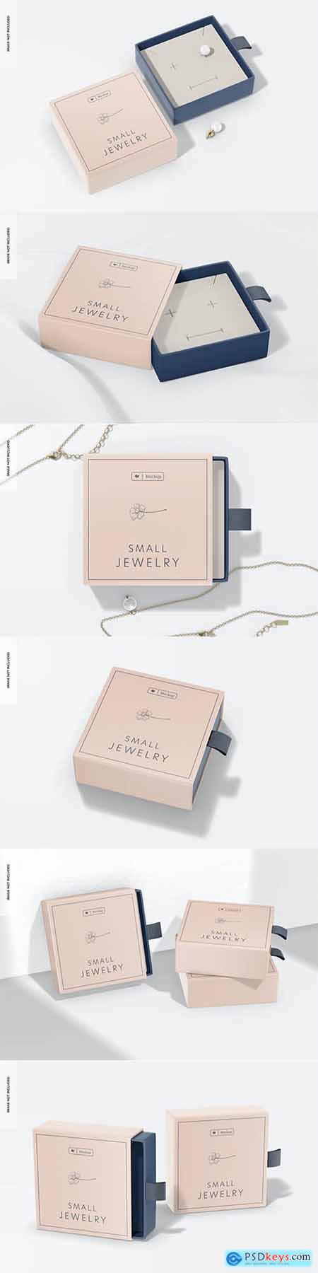 Small jewelry paper box mockup