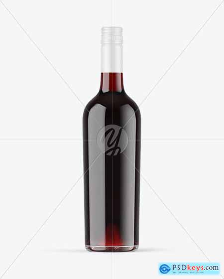 Clear Glass Red Wine Bottle Mockup 97315