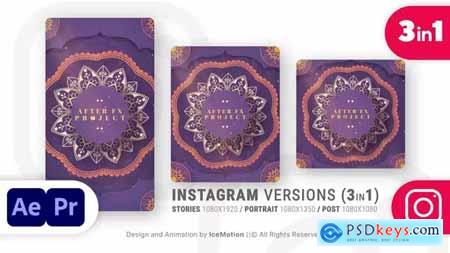 Instagram Ramadan Intro -- Ramadan Opener (3 in 1) (BLUE)(MOGRT) 36618686