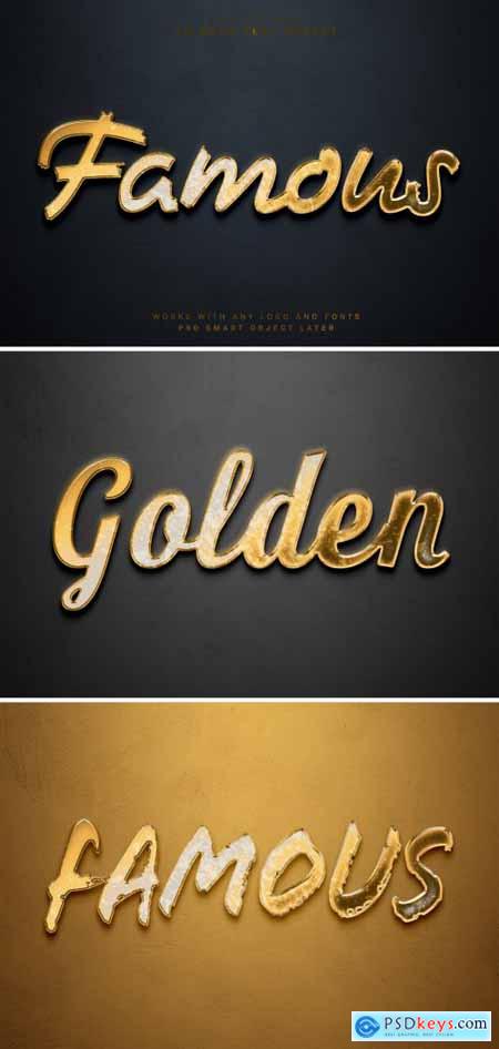 Old Gold Text Effect with 3D Glossy Style Mockup 484040516