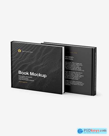 Hardcover Books with Textured Cover Mockup 94150