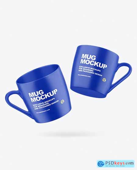 Two Matte Mugs Mockup 93891