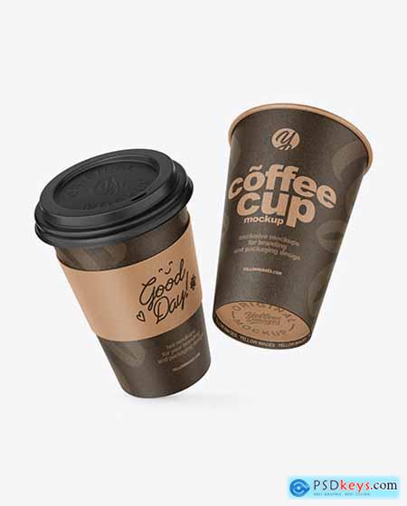 Two Paper Coffee Cups Mockup 94822