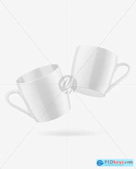 Two Glossy Mugs Mockup 93889